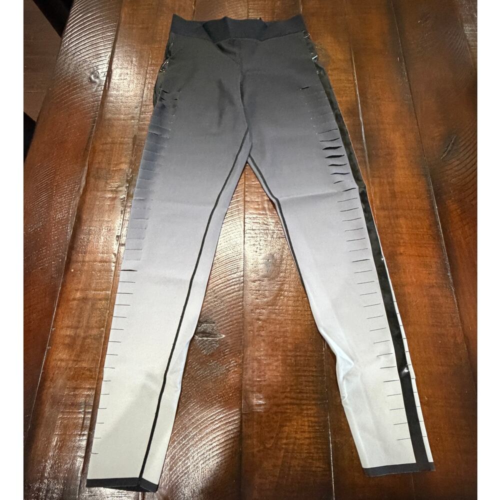 Ultracor Black / Gray / White Ombre Leggings with Side Stripe and Cutouts